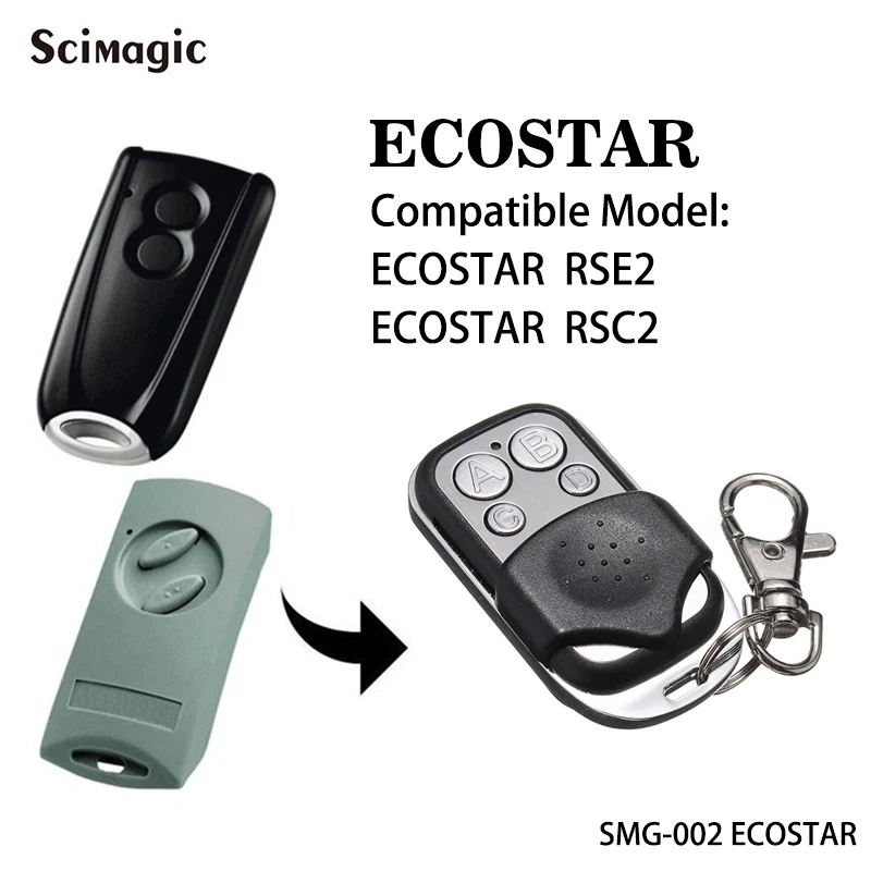 ECOSTAR RSE2 RSC2, 433 МГц, пульт дистанционного управления, плавающий код, ECOSTAR, для открывания Гаражных дверей, команда 433,92 МГц, ручной передатчик, брелок