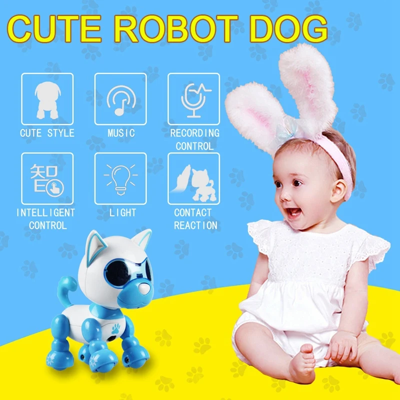 Электронная собака Робот собака обучающая головоломка красивая новинка домашнее животное компаньон Декор умный пластиковый пресс ответ