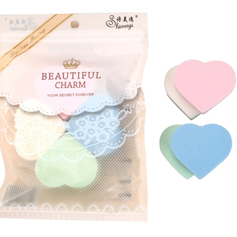 

4pcs Heart Shapes Cosmetic Puff Powder Puff Women's Makeup Foundation Beauty to Make Up Tools Accessories 4 Colors Mix