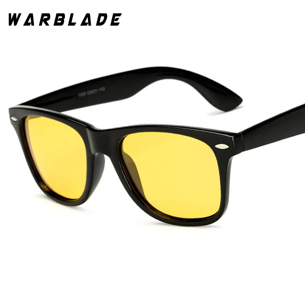 

Night Vision Goggles Sunglasses Women Men Brand Designer Driving Sun Glasses Transparent Frame Yellow Lenses WarBLade W1029