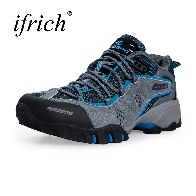 

Hot Hiking Boots Men Outdoor Spring/Summer Leather Hiking Shoes Big Size Trekking Boots Breathable Mountain Climbing Shoes