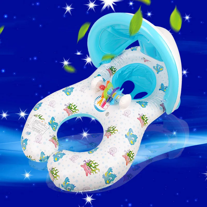 

Baby Swimming Neck Ring With Visor Mother And Children Swim Circle Inflatable Safety Swimming Rings Float Seat