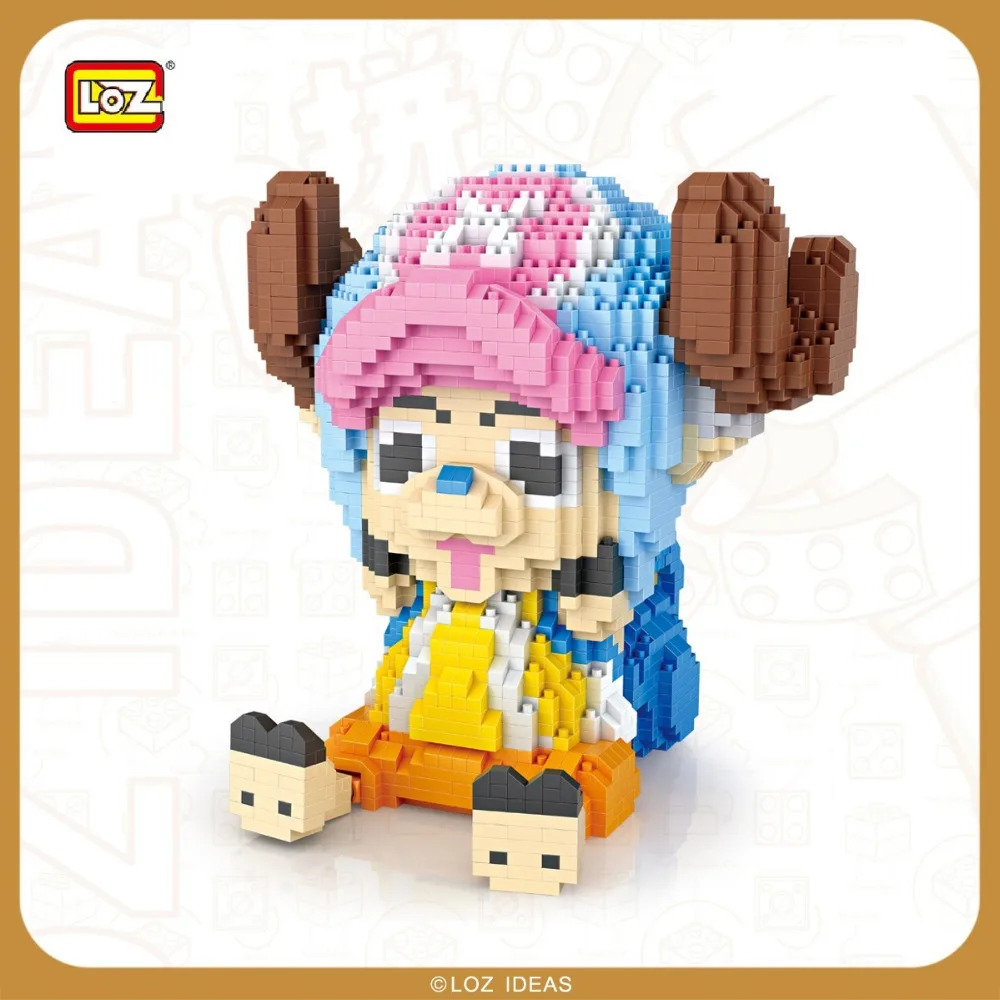 

LOZ Diamond Block One Piece Tony Tony Chopper Action Figure Anime Assmbly Model Micro Block LOZ Toys For Children Gift 9044