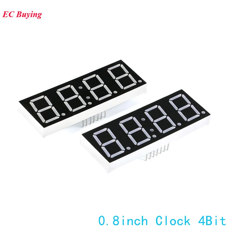 

1Pcs 0.8 Inch 4Bit 7 Segment LED Clock Digital Tube Common Anode Segment Display Red DIY 7Pin Electronic Board