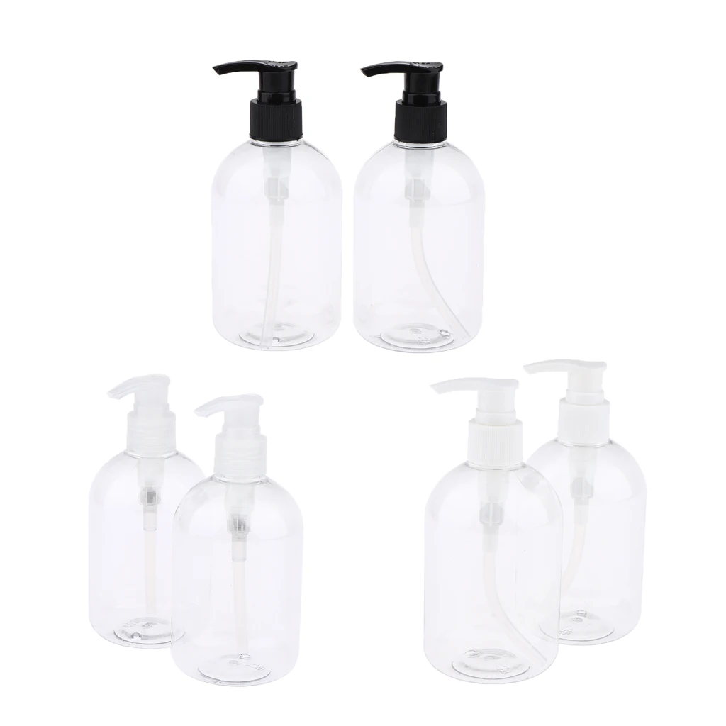 

6pcs 350ml Empty Lotion Pump Bottles Shampoo Conditioner Container