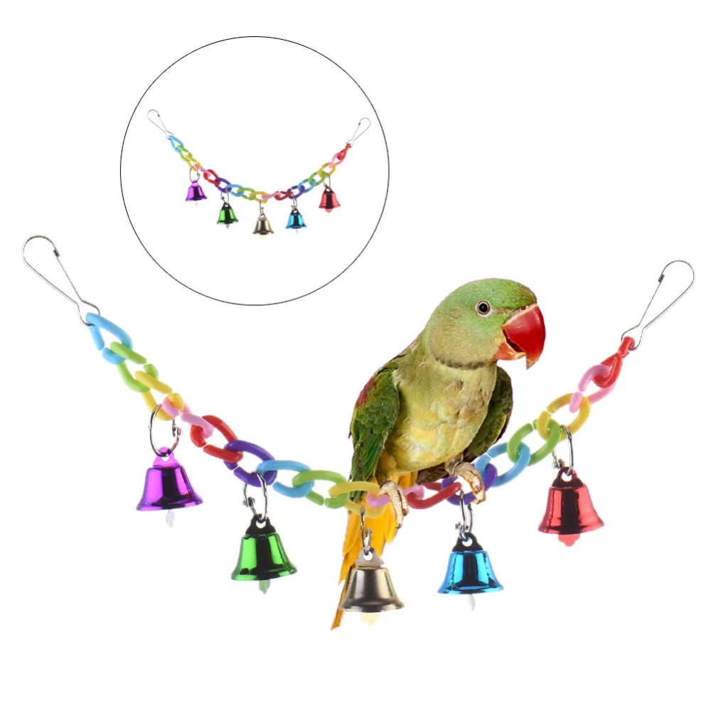 Pet Bird Toy Acrylic and Metal Bell Toys Mouse Hamster Parrot Hanging