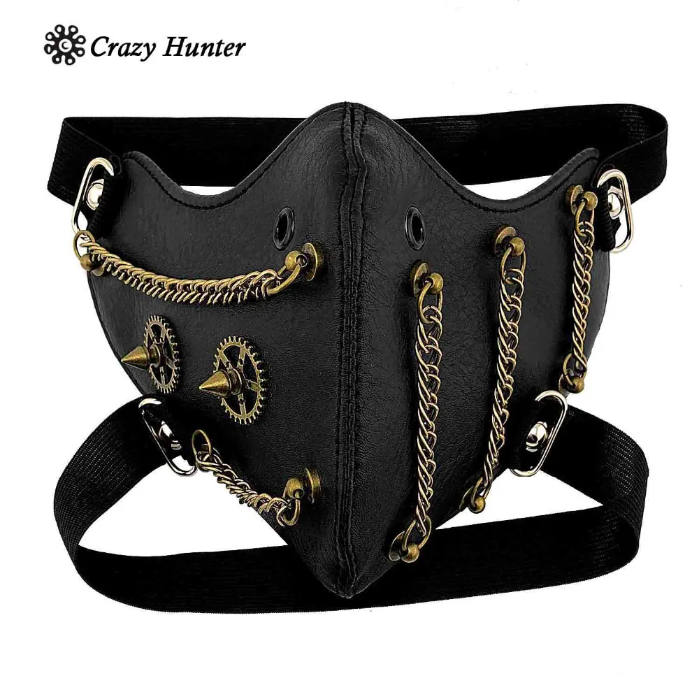 

New Steampunk Gears Chain Mask Vintage Gothic Biker Punk Maskque