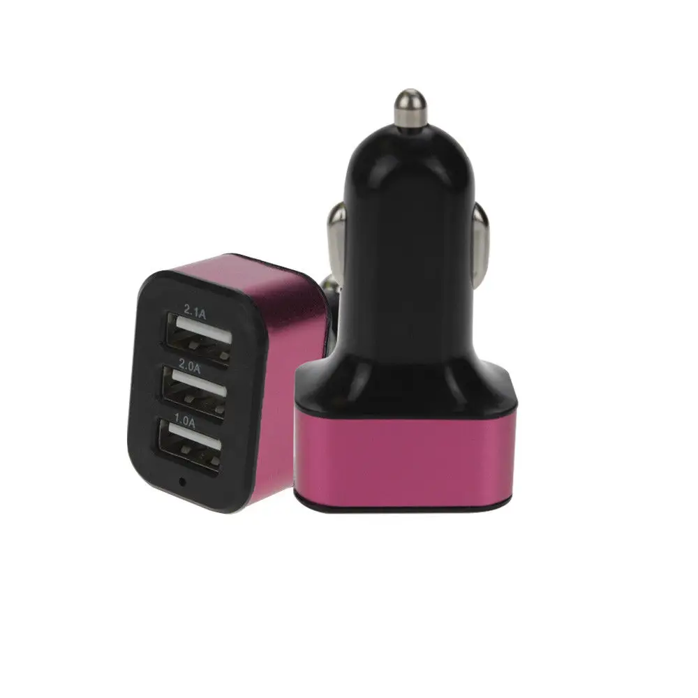 Универсальное автомобильное зарядное устройство 3-портовый USB 5V 2.1A адаптер, быстрая зарядка 3 USB для iPhone samsung huawei