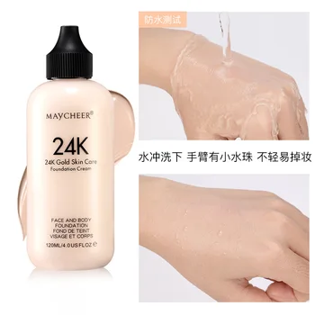 120ml Face Sun Block Foundation Cream Waterproof Make Up Mineral Liquid Foundation Full Cover Base