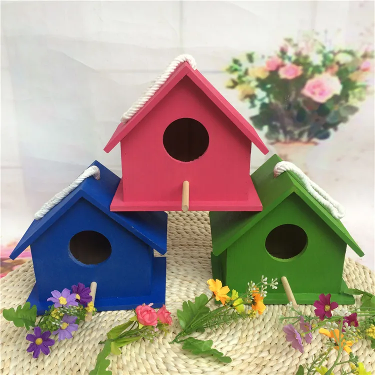 

1- Birds breeding box wooden decorative swallow sparrow bird house wooden outdoor activities pearl bird nest special case