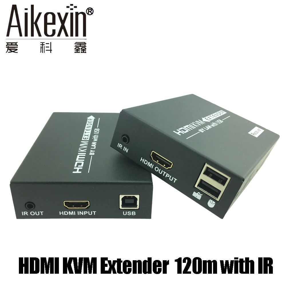 Aikexin HDMI USB Keyboard Mouse KVM Extender 120m Over TCP IP font b Network b font