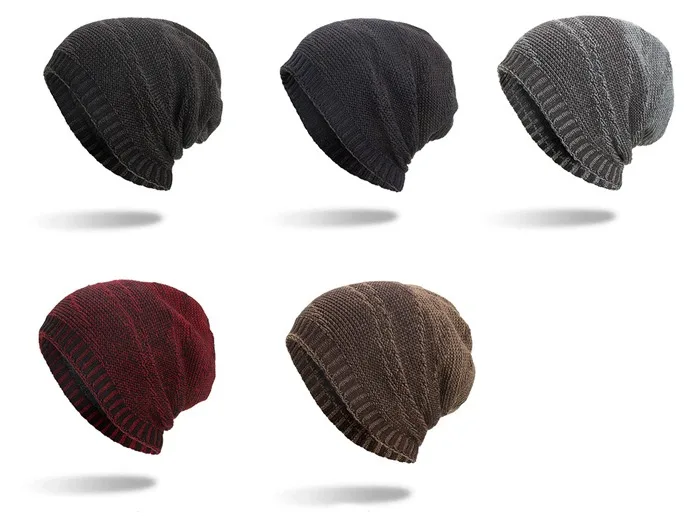 Новинка плюс бархатная саржевая цветная мужская шапка Skullies& Beanies шапка s вязаная шапка зимняя шапка мужская хип-хоп шляпа тюрбан в полоску сомбреро