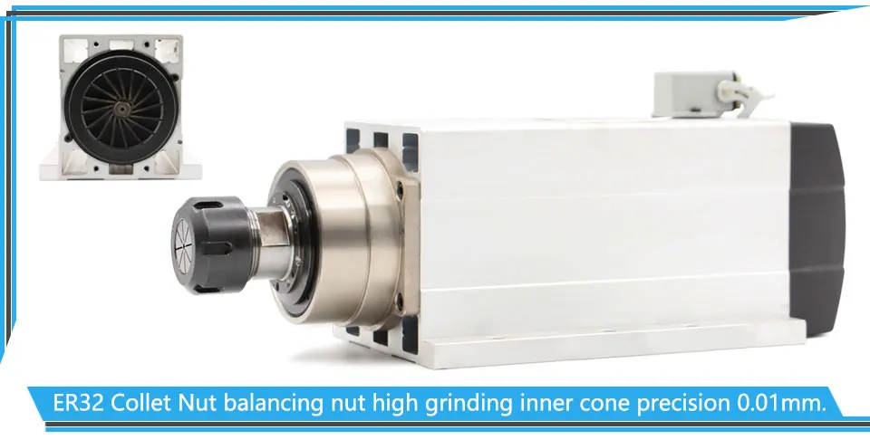 Новое поступление! 6.0kw шпиндель с воздушным охлаждением ER32 300 гц 220 в/380 в с монтажным фланцем 4 шт керамические шариковые подшипники 0,01 мм точность