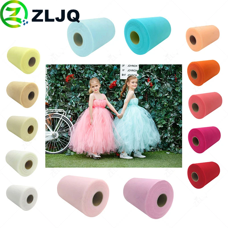 

ZLJQ Tulle Roll Fabric Spool Tutu Party Birthday Gift Wrap 15cm 100yard Organza Wedding Decoration Girl Dresses Favors Event 6J