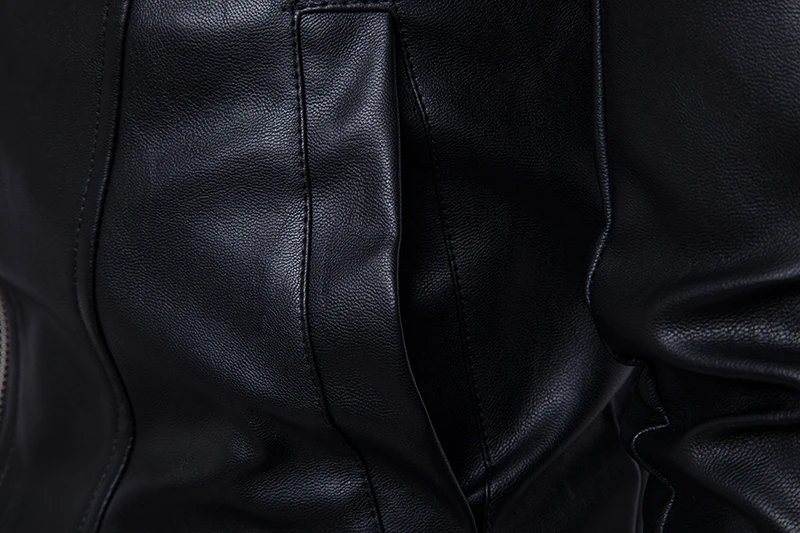 Мотоцикл кожаная куртка 2017 Повседневное молнии Босоножки из искусственной PU кожи мульти-карман Для мужчин стенд воротник кожаной куртки