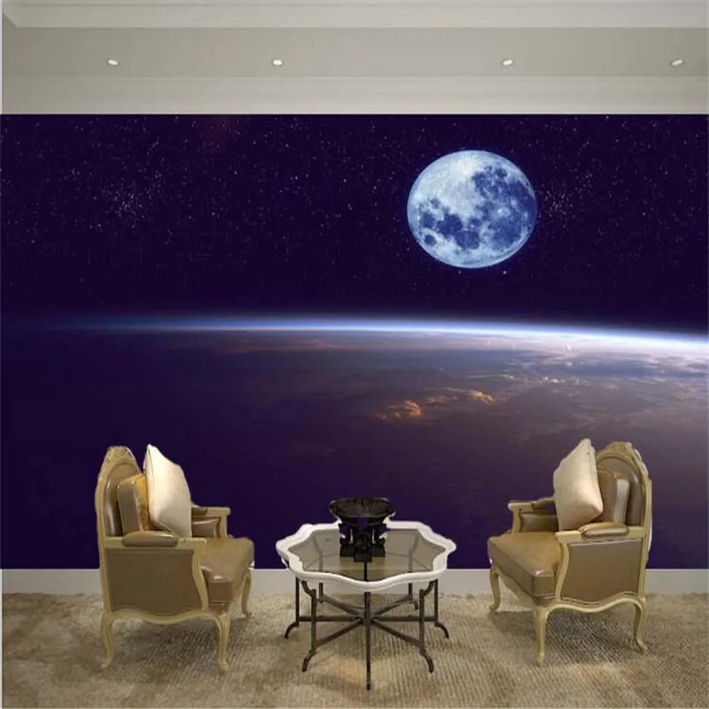 Beibehang фото обои 3D стереоскопический гостиной диван спальня ТВ фон обои Вселенная Звезды небо ночь земля Фреска