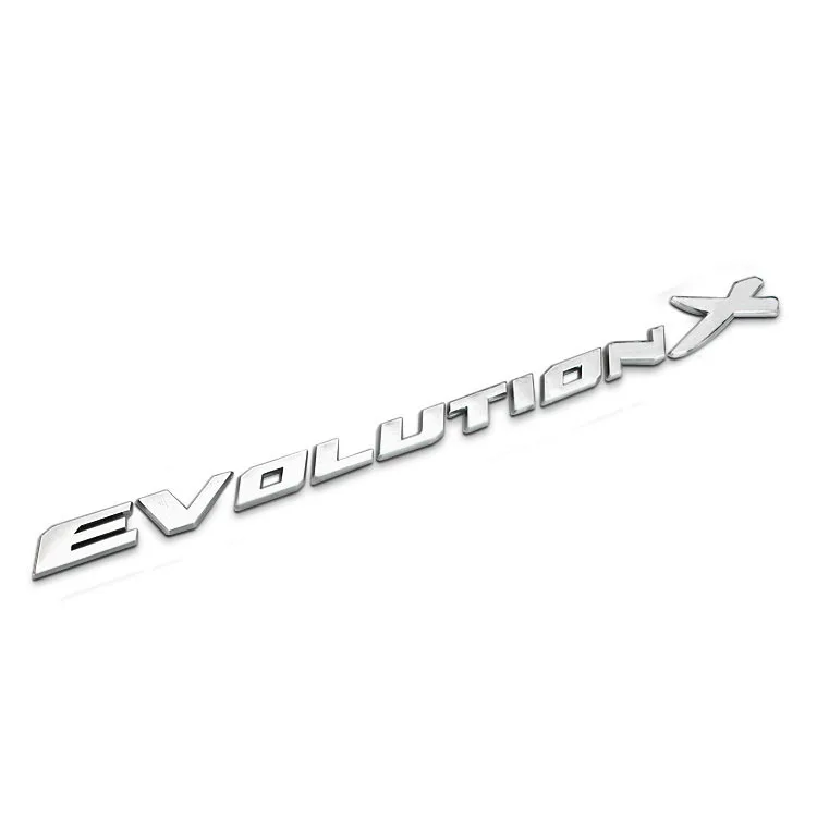 Буквы Evolution X, АБС-пластик, автомобильный Стайлинг, эмблема, значок, автомобильная установка, багажник, 3D наклейка, наклейка для Mitsubishi Lancer EVO - Название цвета: Серебристый