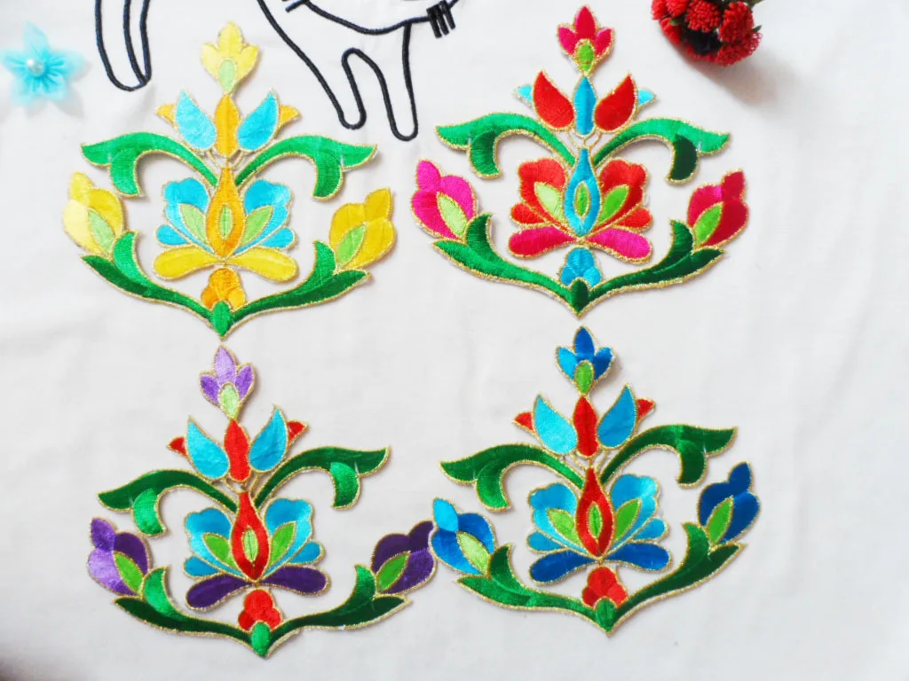 Цветочная аппликация вышитые нашивки для одежды для пошива швейных изделий Bordados патч для женщин платье в этническом стиле 5 шт - Цвет: Mixed