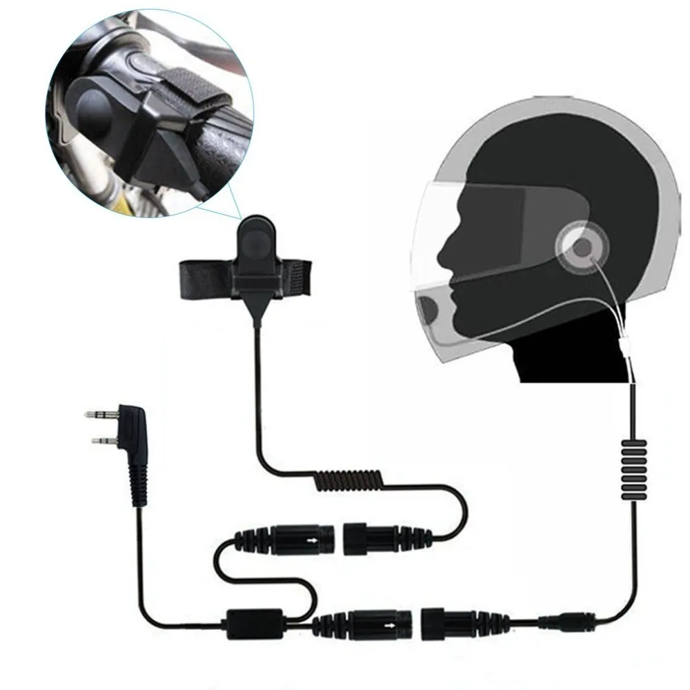 2-контактный шлем портативная мотоциклетная гоночная гарнитура для Kenwood Baofeng wie