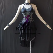 KAKA-L1554, Женская Одежда для танцев, девушки бахрома латинское платье, сальса платье Танго, Самба Румба Чача платье, женское платье