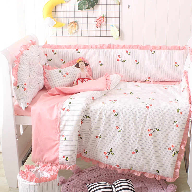 Cherry pattern baby bedding set bed sheet pillowcase duvet cover (9)