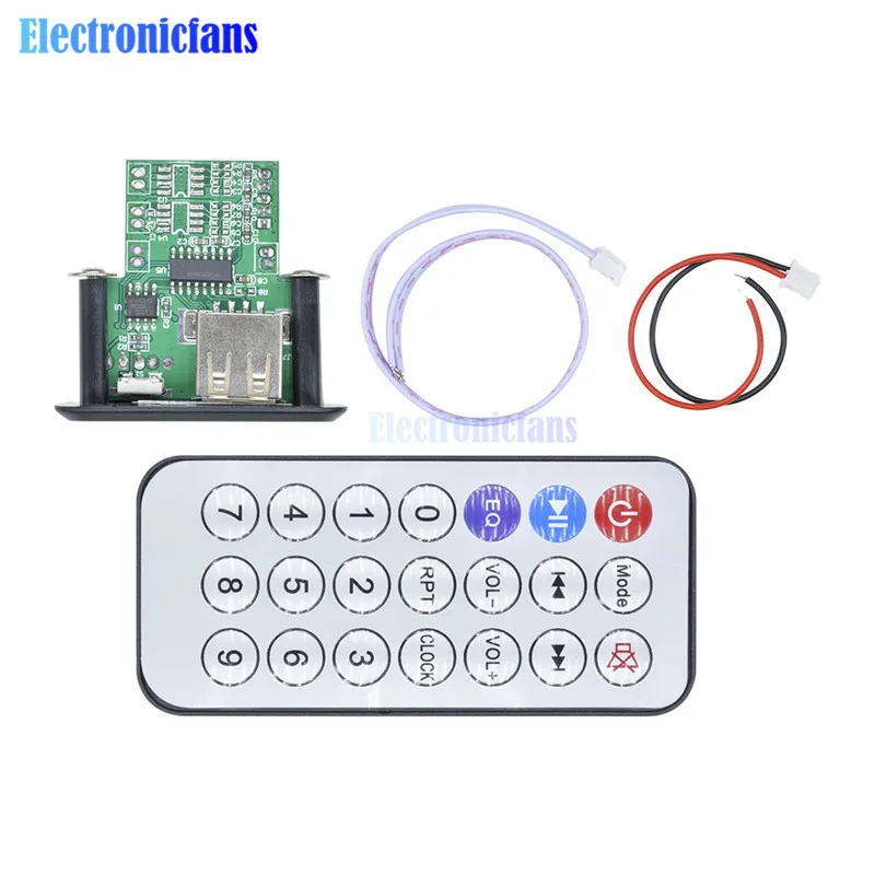 

Car 5V/12V Mini MP3 Decoder Board USB TF U-Disk Reader MP3 Player Amplifier With IR Remote Controller For Arduino