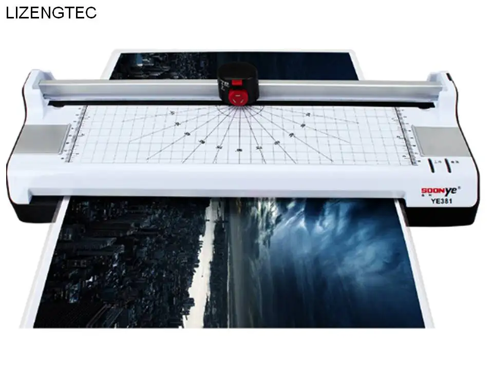 LIZENGTEC дизайн многофункциональный горячий и холодный с бумажным триммером и угловым округлым валом ламинатор машина для A3 и A4 бумаги фото