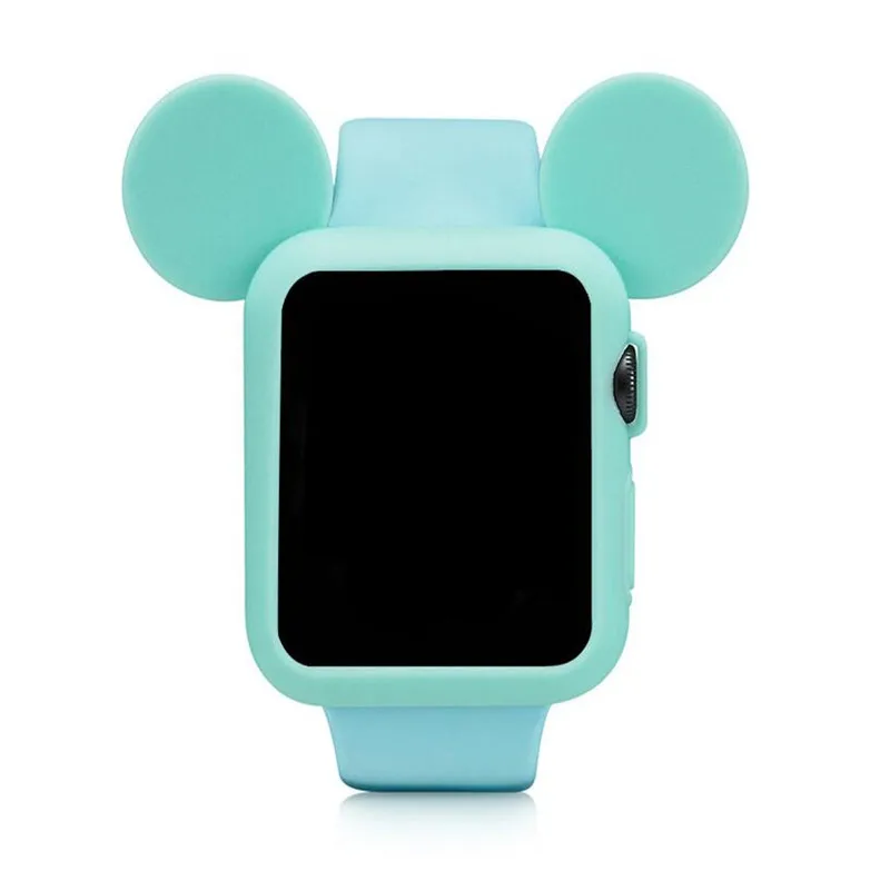 100 шт. силиконовый чехол для apple watch 4 3 2 1 42 мм 38 мм 40 мм 44 мм чехол для Iwatch резиновый чехол для apple Watch Микки Маус