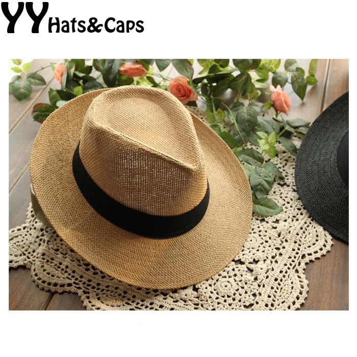 Горячая Распродажа, трендовая Мужская Гангстерская шляпа, шляпа для женщин, летняя пляжная шляпа от солнца, Соломенная Панама, Мужская модная джазовая шляпа YY0888