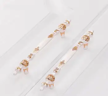 

3.75'' 5'' 7.5'' Rhinestone Door Knobs Handles Dresser Pulls Drawer Handle Knob Gold White Kitchen Cabinet Pull Handles