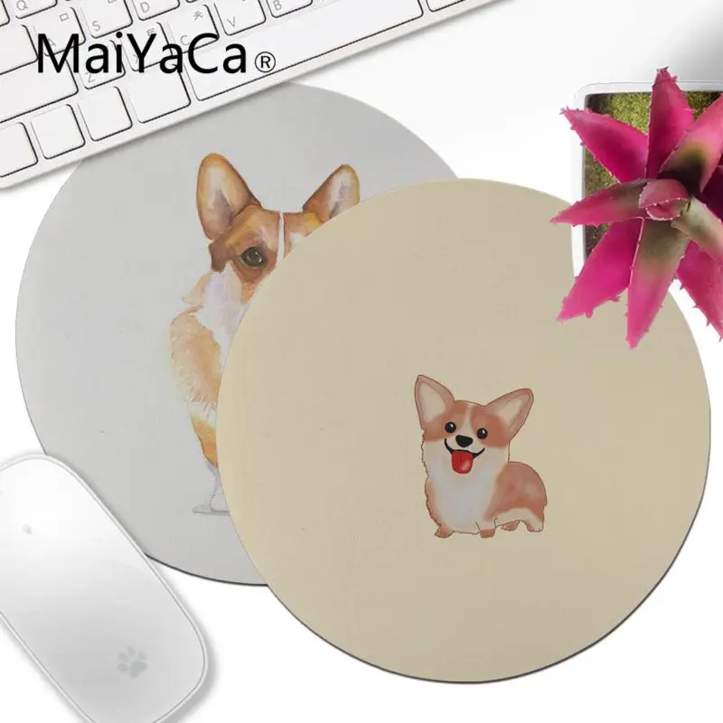 

MaiYaCa Vintage Cool Corgi Anti-Slip Durable Silicone mat mouse Round mouse pad 22x22cm 20x20cm