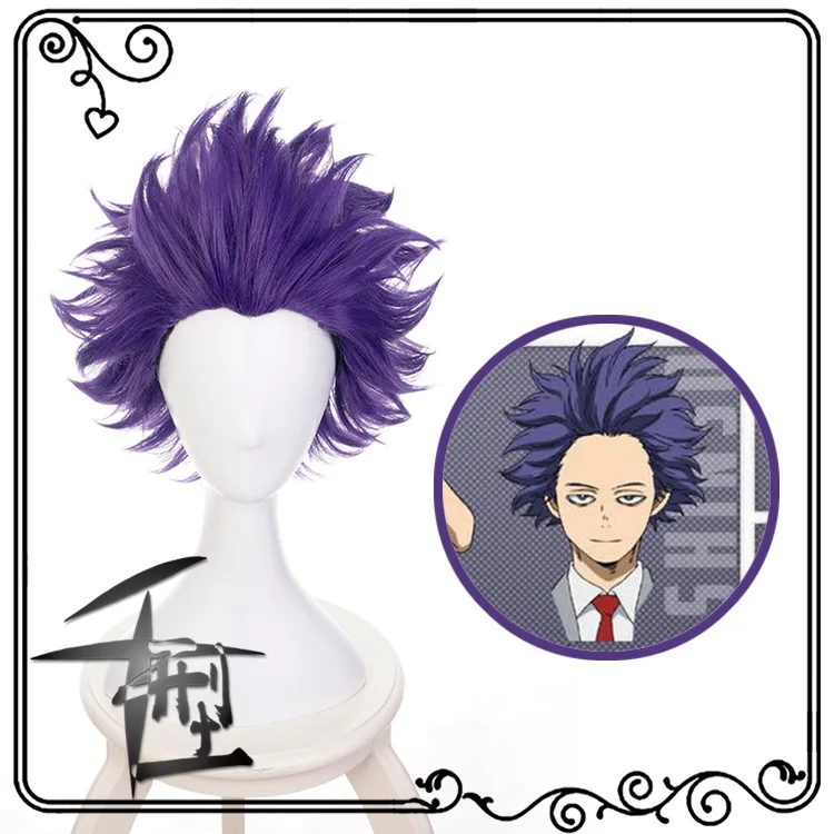 

Boku no Hiro Akademia Shinsou Hitoshi short wig My Hero Academia Hitoshi Shinso Purple Cosplay Wig+Wig Cap