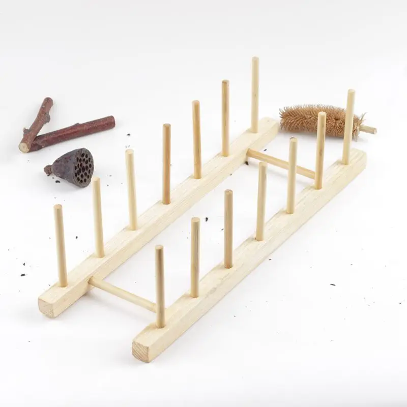 

Wooden pot cover rack drain bowl chopping block display rack kitchen appliances storage rack