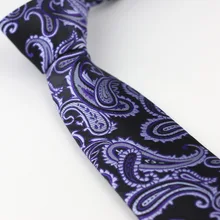 Мужские галстуки для костюма дизайн черный с пурпурным/серебряным Пейсли жаккард шейный платок, тонкий галстук 7 см платье рубашки Свадьба Cravat Corbata