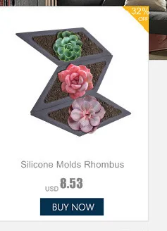 Triangle Silicone Molds Concrete Molds Flower Multi-Meat Cement 3D Potting Succulents Plants Cement Planter Mold Home Decorate