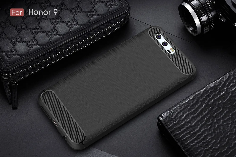 Huawei Honor 9 8 Case Silicon Case for Huawei Honor 9 8 Cover Soft Carbon Fiber Brushed Mobile Phone Fundas Coque Etui Accessory