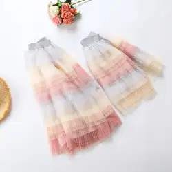 2018 модная юбка-пачка платье для мамы и дочки Multi-layer Pleat Радуга одежда «Мама и я» пышная мягкая фатиновая подходящая друг к другу одежда