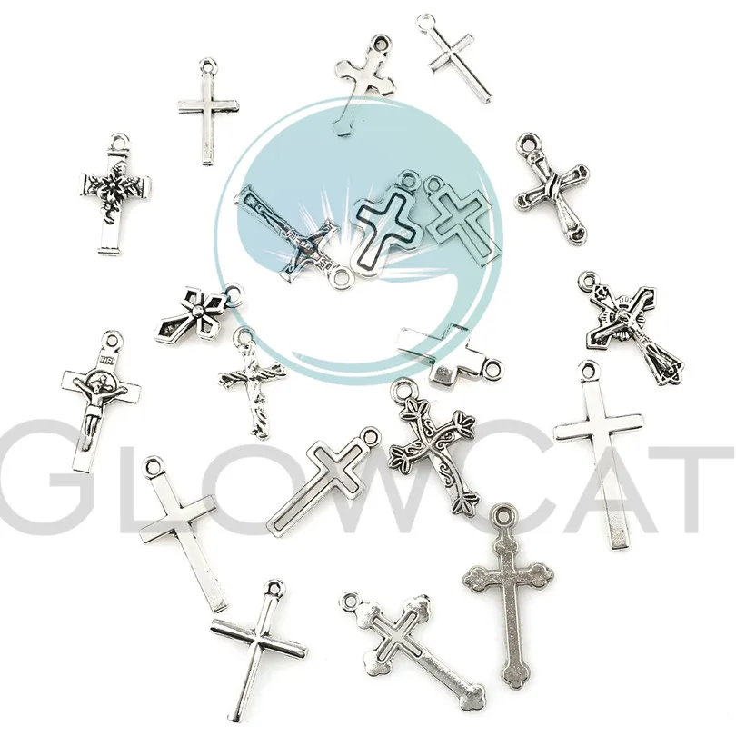 22395 винтажная подвеска Иисус христианский крест для ожерелья Подвески для изготовления ювелирных изделий DIY Подвески ручной работы крест 20 шт