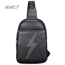 Men's Crossbody Bag Chest Bag Designer Men Messenger bag Cow Leather Shoulder Bags Men Package 2019 Fashion New Back Pack Travel leather crossbody bags dual use men chest bag casual messenger bag fashion men shoulder travel bag anti theft back pack