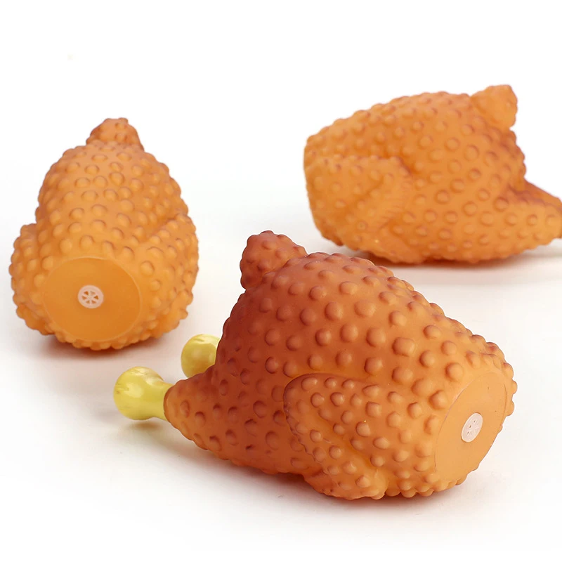 Cute Funny Plastic Screaming Chicken Big  Puppy Interactive Chewing Roast Chicken Dog Toy Cleaning Teeth Small Pet Squeaker Toy6
