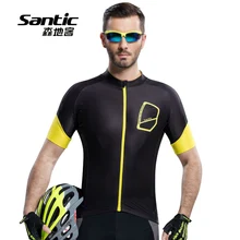 Santic Men’s Outdoor Short Sleeve Cycling Jerseys Breathable Quick Dry Bicycle Sportswear MTB Road Bike Anti-UV Clothing for Men