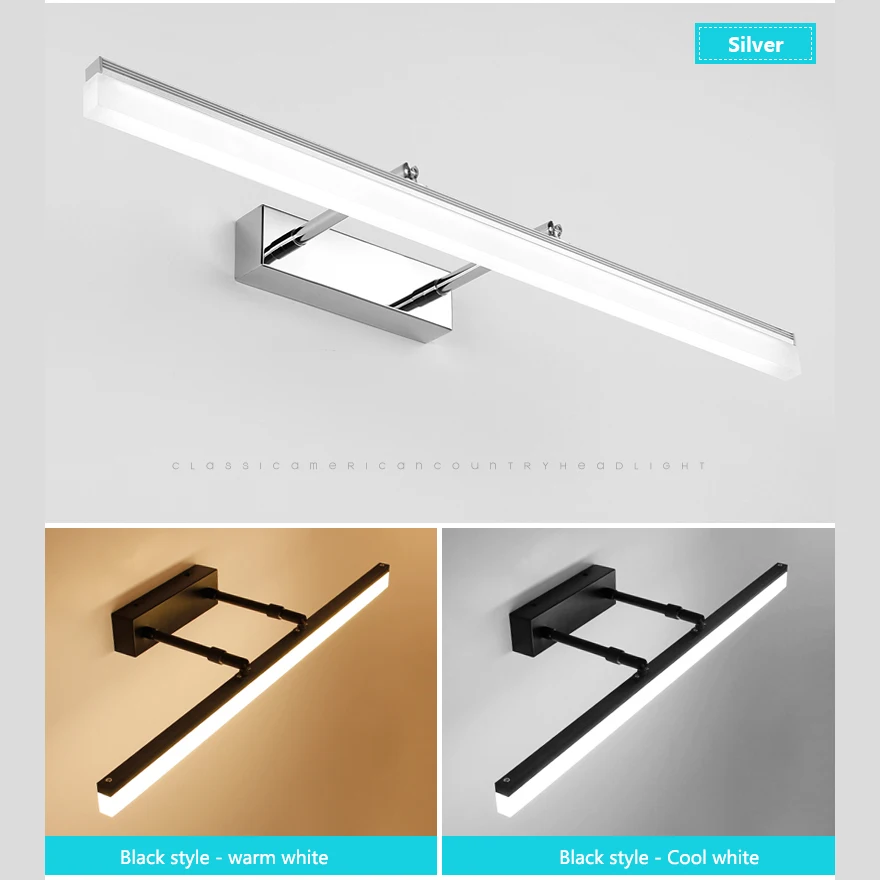 Billig Moderne Bad Schwarz Silber Gold LED Eitelkeit licht Dehnbar Wand lampe innen schlafzimmer spiegel Beleuchtung Wand Lampe leuchte leuchte