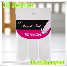 YZWLE, 10 шт, для дизайна ногтей, французские направляющие наклейки, C стильные направляющие наклейки, DIY трафарет для ногтей