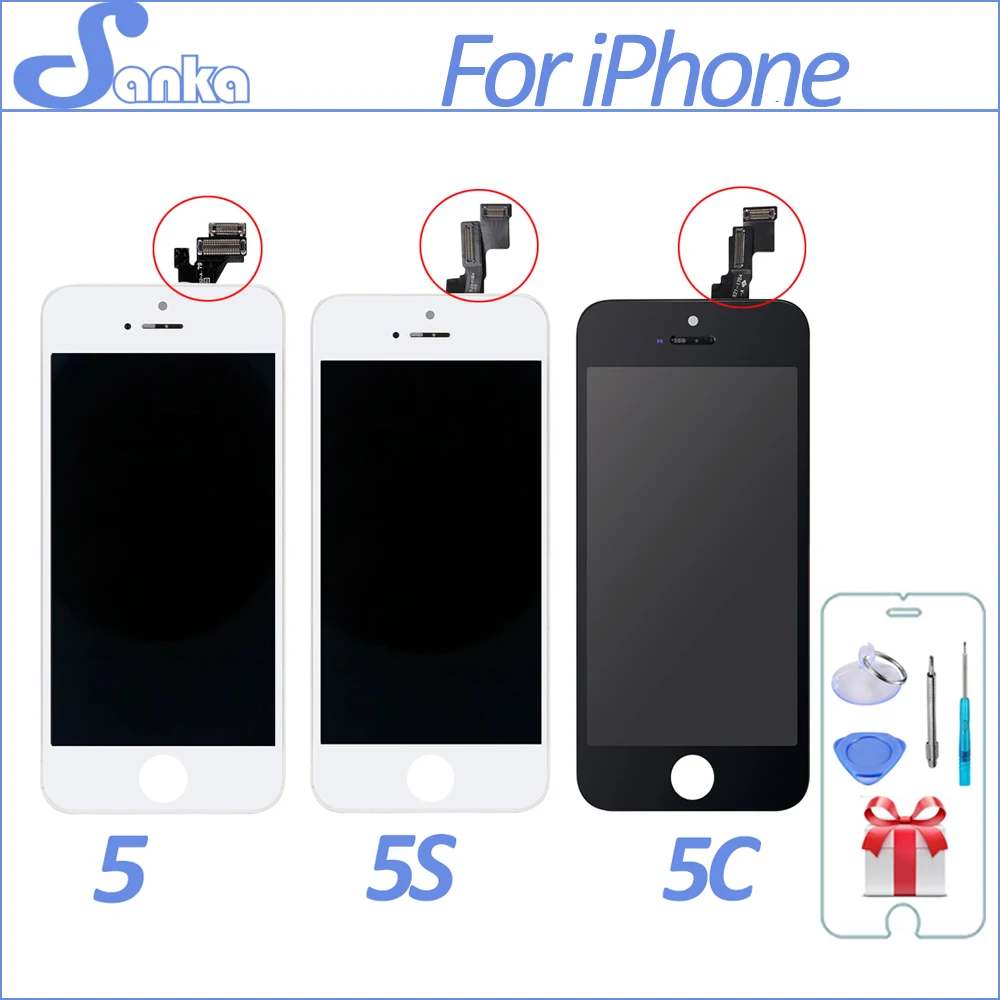 SANKA AAA экран для Apple iPhone 5 5S 5C ЖК дисплей сенсорный в сборе с дигитайзером стекло без
