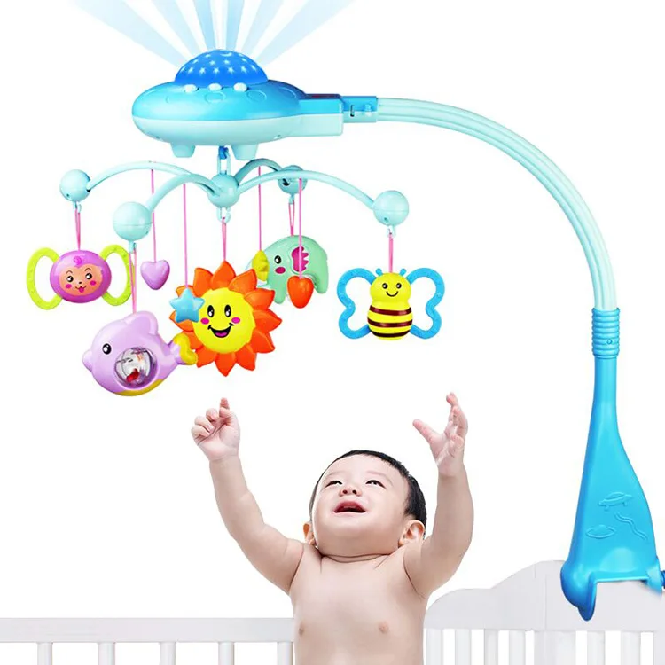 Newborn Baby Bed Bell 0 1 Years Old 3 6 12 Months Toy Projection Music