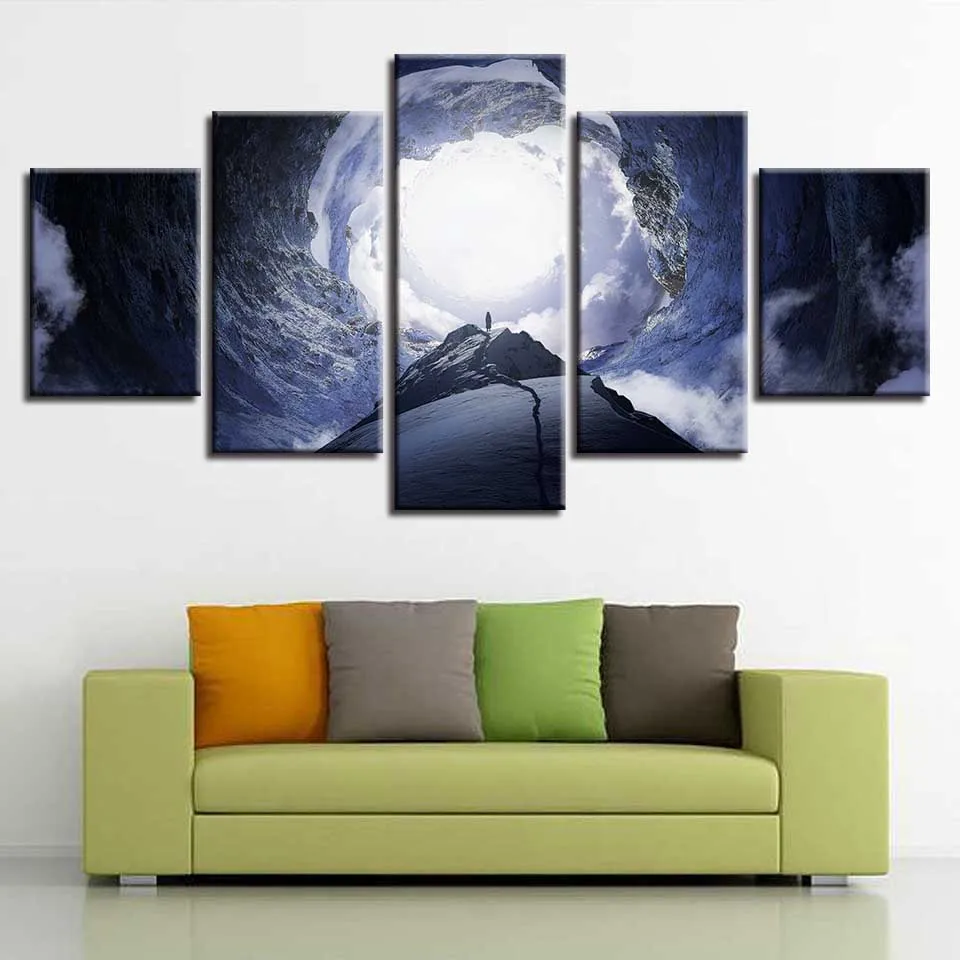 

Framework Poster Modular Canvas Painting 5 Pieces Cave Landscape Pictures HD Printed Wall Art Decoration Modern Home Living Room