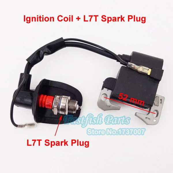 

High Quality L7T Spark Plug & Ignition Coil For 47cc 49cc Mini Dirt Quad ATV Pocket Bike Minimoto Motorcycle