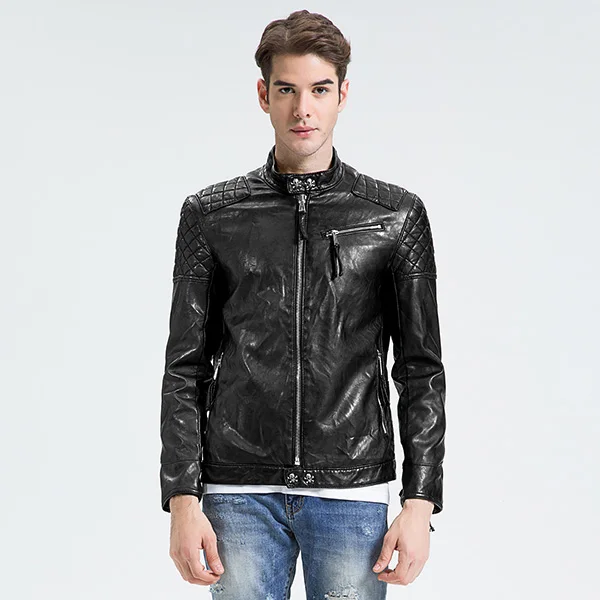 olive green leather jacket mens