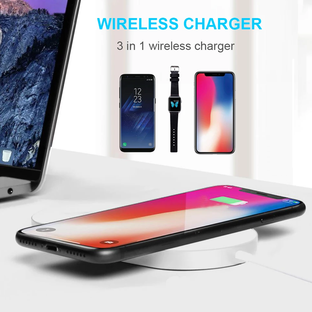 Carregador sem Fio para Apple Carregador sem Fio para Iphone Plus sem Fio Almofada para Iver 3 em 1 Rápido x 8 Carregador qi Ver 3 10 w 2 3 10 w 3 em 1 rápido