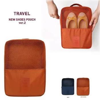 

OUTAD Portable Double Layer Waterproof Shoes Bag Organizer Storage Oxford Cloth Pouch Pocket Handle Nylon Zipper Bag for Travel